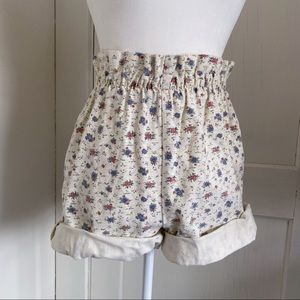 100% Cotton 90s Vintage Floral High Waisted Shorts